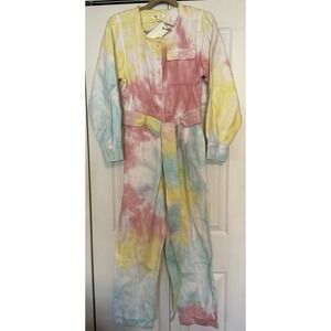 LoveShackFancy‎ Paca Jumpsuit Coveralls Rainbow Radial Tie Dye Size 6 $445 New